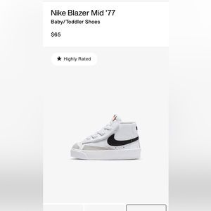 Nike Blazer Mid '77
Baby/Toddler Shoes